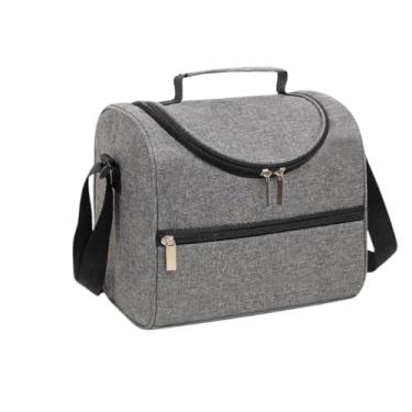 Imagem de Bolsa Térmica Elegante Espaçosa Lancheira para Marmita, Passeio, Escola, Faculdade, Trabalho Bolsa Para Marmita (Cinza)