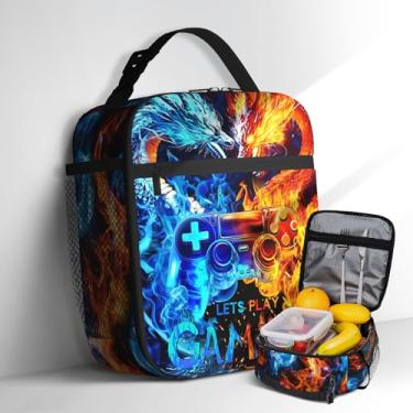 Imagem de Lancheira de jogos para meninos, lancheira de videogame reutilizável isolada para crianças, adolescentes, portátil, impermeável, à prova de vazamentos, lancheira para meninos, lancheira para escola