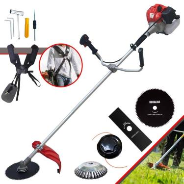 Imagem de Roçadeira Anmax CG430P TB À Gasolina 2T 43cc 9.000rpm 2HP Com Kit 3 Lâminas de Corte, Carretel de Nylon e Escova de Aço Circular 38 Cerdas