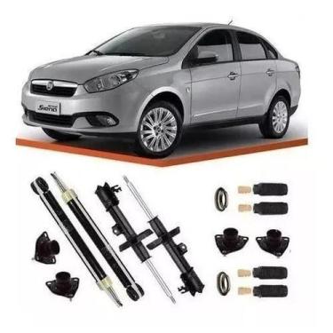 Imagem de 4 Amortecedor+ 4 Kit Suspensão Grand Siena 2013 - Millenium