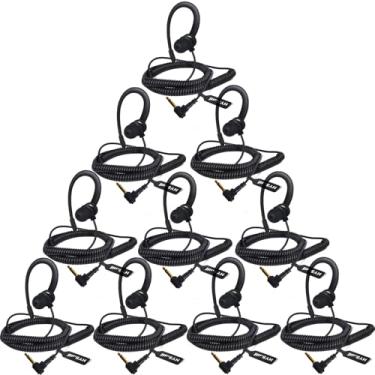 Imagem de HYS Fone de ouvido de 1 pino de 3,5 mm, recebe apenas fone de ouvido compatível com Motorola Hytera Kenwood Vertex Yaesu Walkie Talkie Microfone (PRETO 3.5C-10)