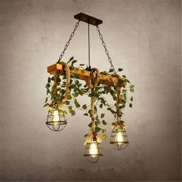 Imagem de Restaurante Country Americano Pingente Luz Retrô Criatividade Música Restaurante Caixa Balcão Bar Cafeteria Chá De Leite Loja De Roupas Planta Pingente Luz Lustre, H 3 Lights
