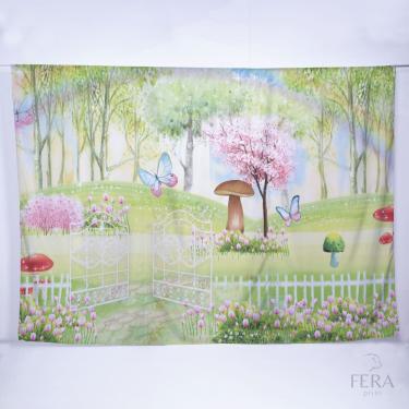 Imagem de Painel de Festa Retangular Jardim Encantado de 6,00x3,00m - Fera Print