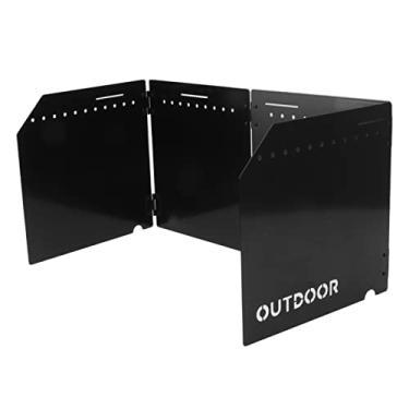 Imagem de Pára-brisa Do Fogão De 4 Placas, Pára-brisas Dobrável Do Fogão Do Acampamento-pára-brisa Exterior Portátil Para Acampamento Piquenique Mochila Cozinhar(black)
