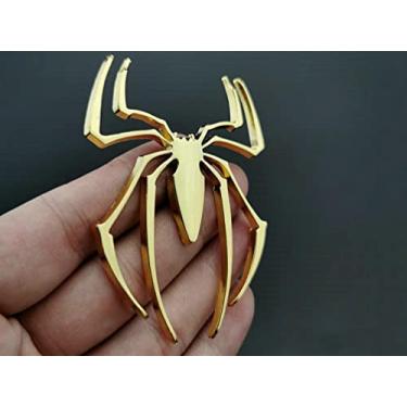 Imagem de 4 peças 3D cromo aranha emblemas emblemas adesivos decoração de carro para veículo universal, caminhão, motocicleta, trailer, scooter, SUV, porta, janela (amarelo 4-B0CC4F8RT9)