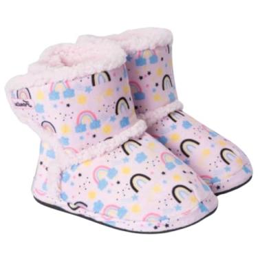 Imagem de Pantufa Bebe Menina Infantil Pelúcia Forrada Sapatinho Quente Bota Inverno (ARCO IRIS, BR, Bebê, Faixa Numérico, 17, 18)