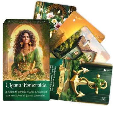 Imagem de Baralho Cigano Conselhos Cigana Esmeralda Ed. Português, Tarot Lenorma