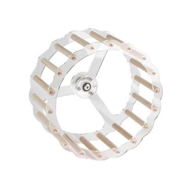 Imagem de Generic Brinquedo de roda silenciosa para pássaros, brinquedo de acrílico inteligente para hamsters, periquitos, calopsitas, Pau de Madeira, 24 Cm de Diâmetro