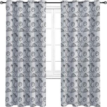 Imagem de Cortinas blecaute Sketch – Cortinas de isolamento térmico, economia de energia e redução de ruído para quarto e sala de estar, cortina de isolamento de cozinha com tratamento de sombreamento completo,