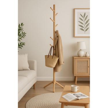 Imagem de Mancebo De Madeira Para Pendurar Roupas Com 8 Ganchos 175cm - Jolitex MEK