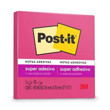 Imagem de Bloco de Notas Adesivas Post-It Pink Neon 76X76 90 Folhas-3M