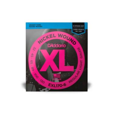 Imagem de Encordoamento Para Baixo D Addario Xl Nickel Wound Exl170-6 6 Cordas Escala Longa .032-.130 [F108]