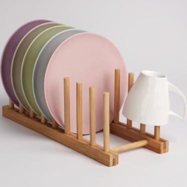 Imagem de Escorredor pratos louças copos Bambu Organizador cozinha