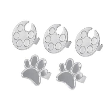 Imagem de Ysyqkn Kit de Paleta 5x para Unhas, Paleta de Mistura de Gel, Bandeja de Tinta Portátil à Prova de Ferrugem, Paleta de Maquiagem de Metal para Esmaltes