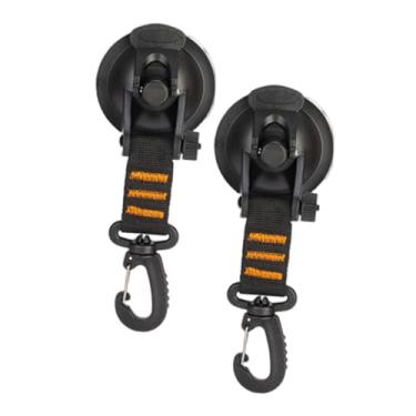 Imagem de Ioensy 2 ganchos com ventosa a vácuo e gancho de fixação giratório 360° para tendas, tendas, tendas esportivas ao ar livre, SUV, barracas de acampamento, Laranja