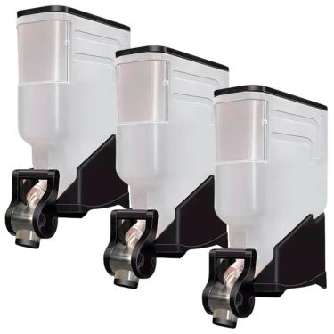 Imagem de 3 Módulos Dispenser Avulso 35 Litros ou 15 Kilos Armazenamento Ração Grãos Cereais Preto Silo Pet