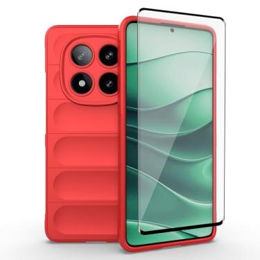 Imagem de Asuwish Capa de celular para Xiaomi Redmi Note 14 Pro 5G/Poco X7 com protetor de tela de vidro temperado e TPU macio, fina, à prova de choque, proteção de silicone, acessórios 14Pro X 7 feminino