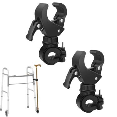 Imagem de BAOZENP Suporte de bengala para andador, cadeira de rodas, acessórios de suporte de bengala de muleta para idosos, 3,3 cm MAX ID (2 peças)