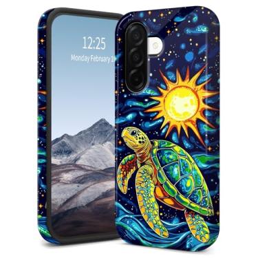 Imagem de Capa para Samsung Galaxy A36-5G, capa híbrida fina de camada dupla - à prova de choque e resistente a arranhões, capa rígida de policarbonato + silicone macio, antiamarelamento, tartaruga sol