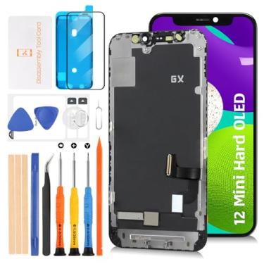Imagem de Olivechard Tela OLED rígida para iPhone 12 Mini LCD de 5,4 polegadas [OLED rígido, NÃO LCD] Montagem de tela digitalizador sensível ao toque A2399 A2176 A2398 A2400 A2399 com ferramentas de reparo