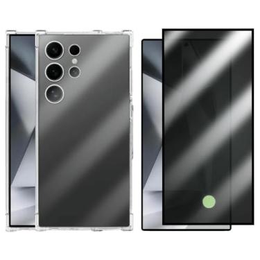 Imagem de Capa Case Capinha Anti Shock para Samsung Galaxy S24 ULTRA e Película 3D Vidro Privacidade Anti Espião