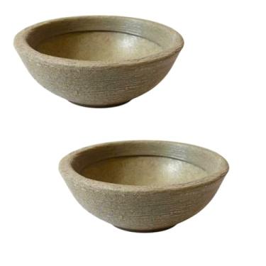 Imagem de vaso para plantas e flores mini cuia bacia 22cm cactos suculentas decoração (Bege, 2 unidades)