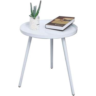 Imagem de Mesa De Escritório Mesa Decorativa Mesa Lateral De Metal Moderno Mesa De Centro De Ferro Forjado Nórdico Varanda Mesa De Cabeceira Do Quarto Mini Mesa Mesa Redonda, Gold, 40X43.5Cm