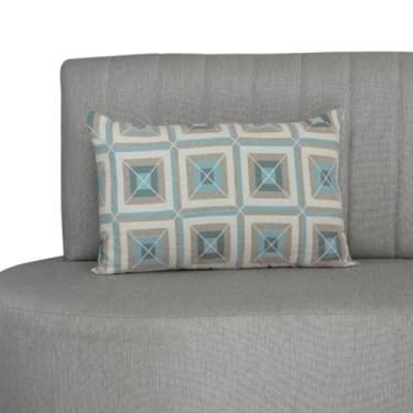 Imagem de Kit com 2 Capas de Almofada Decorativa Retangular 55x33 Dupla Face Jacquard para Sofá Poltrona com Zíper Azul