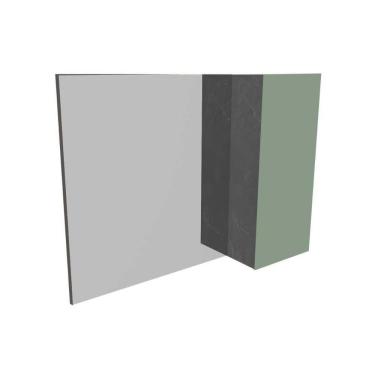 Imagem de Armário p/ Banheiro c/ Espelho BN3602 c/ 1 Porta 80cm Marmore Lunar/Verde Mar - Tecno Mobili