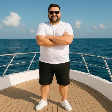 Imagem de Bermuda JEANS MASCULINA LISA Plus Size Grande Tamanho 44 46 48 Básica 