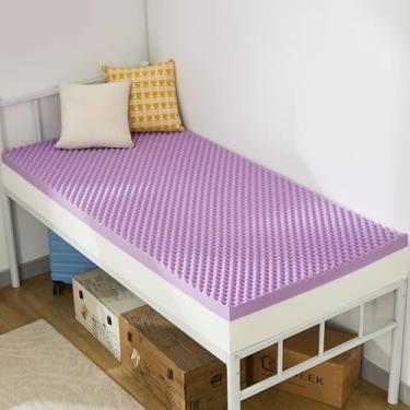 Imagem de SINWEEK Cobertura de colchão de espuma viscoelástica de 5 cm para ovos, solteiro, extra longos, para cama de solteiro, alívio de pressão, certificado CertiPUR-US, 99 x 203 cm