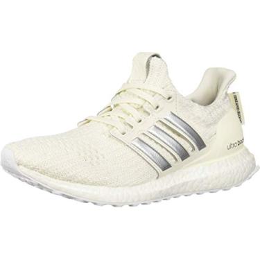 Imagem de adidas Tênis de corrida feminino Ultraboost Game of Thrones, branco/prateado metálico/preto, 38