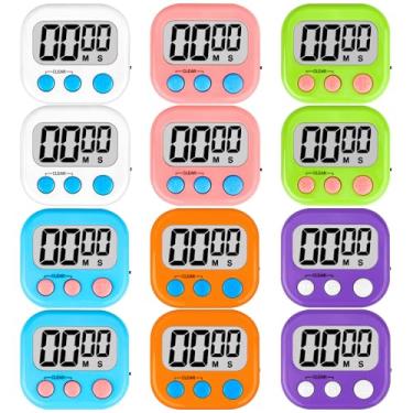Imagem de ZILLEEN Temporizadores de sala de aula para crianças para sala de aula, magnéticos, digitais, para cozinha, professores, academia, jogos, 12 peças