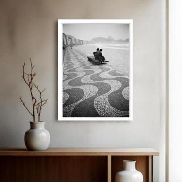 Imagem de Quadro Decorativo Copacabana Calçada Casal - 70x50cm - Quadros On-line
