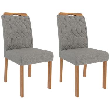 Imagem de Conjunto 2 Cadeiras Paola Wood - Cimol Móveis Madeira/Linho Grafite