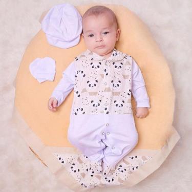 Imagem de Saída de Maternidade Menino Aconchego Pandinha 04 Peças P - Amora Baby