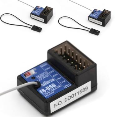 Imagem de MLRPGO Receptor Flysky Fs-Bs6 De 6 Canais Com Sistema Estabilização Giroscópica Para Controle Remoto Fs-Gt5 E Transmissor Rádio Carro Rc (3 Peças Fs-Bs6)