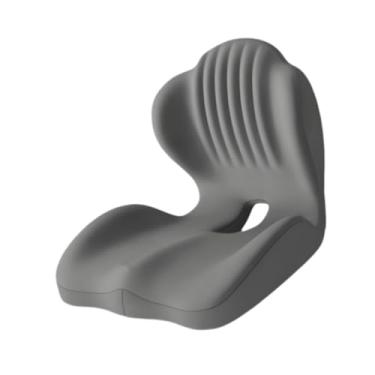 Imagem de Kokiya Almofada para cadeira de escritório, encosto portátil, respirável, almofada para cóccix, suporte lombar macio, de assento para cadeira de mesa de, Cinza