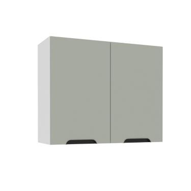 Imagem de Armário Aéreo 2 Portas 80cm Meena Politorno Móveis - Branco/Verde