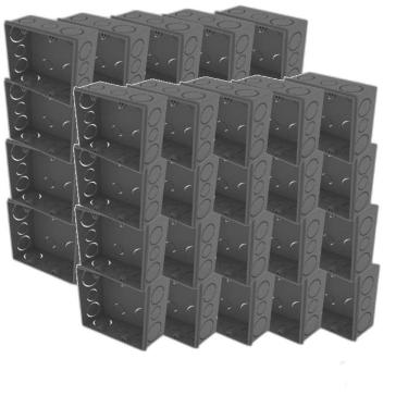 Imagem de Kit 40 Caixa De Luz 4X4 Embutir Cinza Tuboline