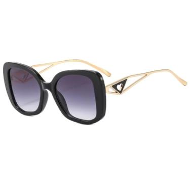 Imagem de Óculos de sol vintage estilo gatinho feminino, armação grande, estilo uv400, moda feminina