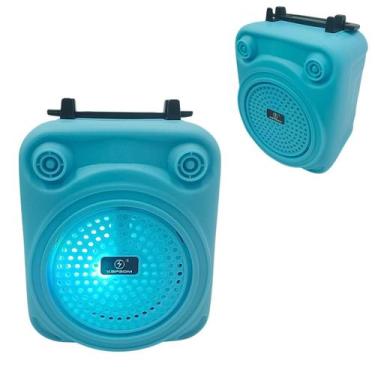 Imagem de Caixinha De Som Bluetooth Led Rgb 10w Ka-9112 - Kapbom, Ciano