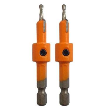 Imagem de Kit 2 Brocas Escareador 3Mm X 8Mm Encaixe 1/4 Para Rebaixo - VAZ