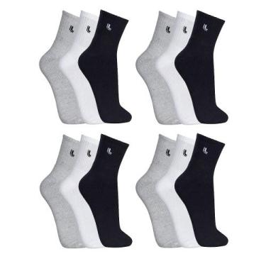 Imagem de Kit 12 Pares Meia Lupo Masculina Cano Médio Original 3245, Mescla, G