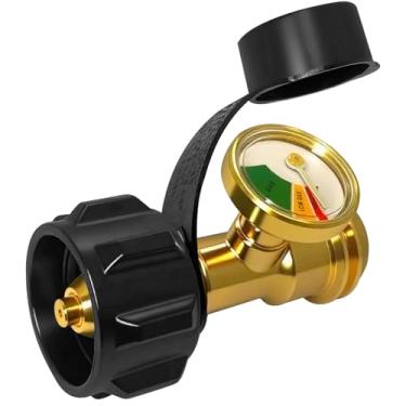 Imagem de Medidor de tanque de propano, indicador de nível de medidor de tanque de propano, medidor de propano universal para tanque LP de 2,3 a 18 kg, medidor de pressão de gás codificado por cores e detector