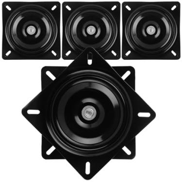 Imagem de Pacote com 4, banco de bar resistente de 17 cm, substituição para cadeira reclinável, assento giratório de 360°, base giratória quadrada, placa giratória para cadeira reclinável e banco de bar com