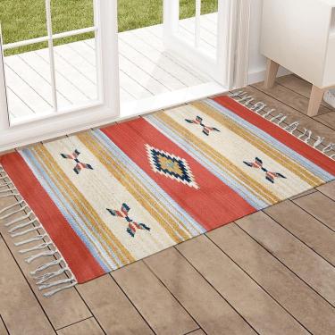 Imagem de 1 Tapete Capacho Kilim  India 100% Algodão 60X90 M07