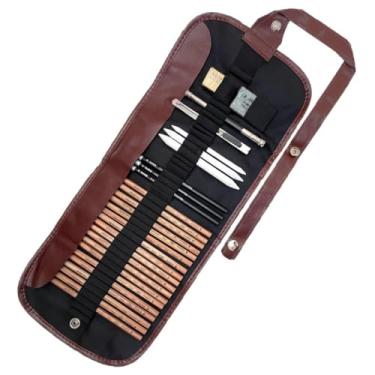 Imagem de Kit Lápis de Desenho Profissional 29 Peças com Estojo Portátil, Lápis Artísticos, Borrachas, Estilete e Acessórios para Artistas e Estudantes Linha Super Premium