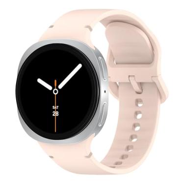 Imagem de Nathlafu Pulseiras esportivas compatíveis com Samsung Galaxy Watch 8 de 40 mm e 44 mm/Watch 8 Classic de 46 mm, pulseira de silicone macio à prova d'água sem lacunas para Samsung Watch 8 2025 mulheres