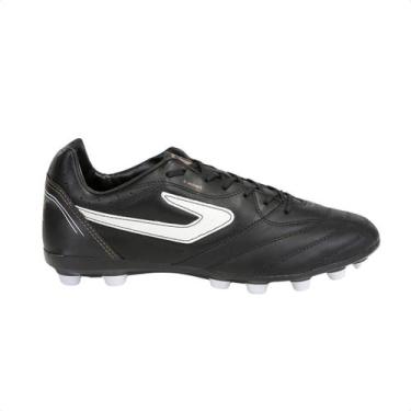 Imagem de Chuteira Masculina Campo Topper Preto, Preto, Branco, 40